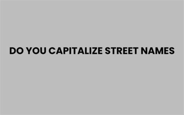 Do you capitalize street when naming a street?
