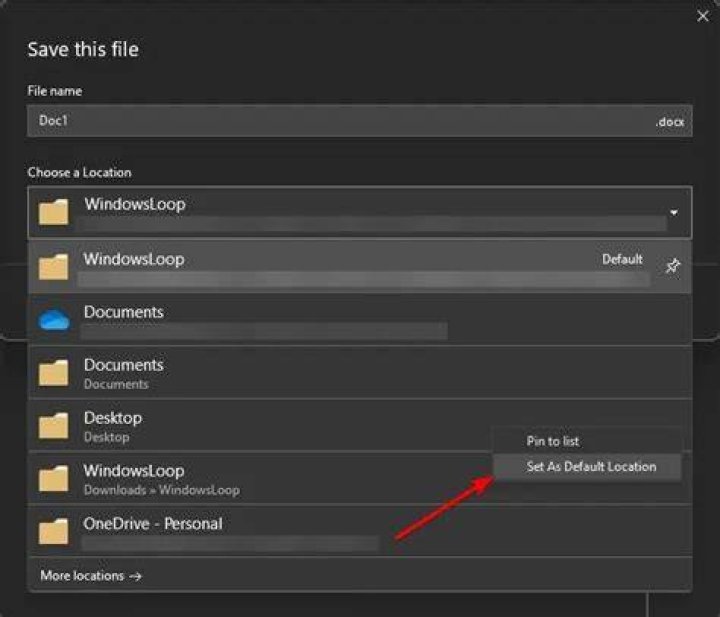 How do I change the default save folder?