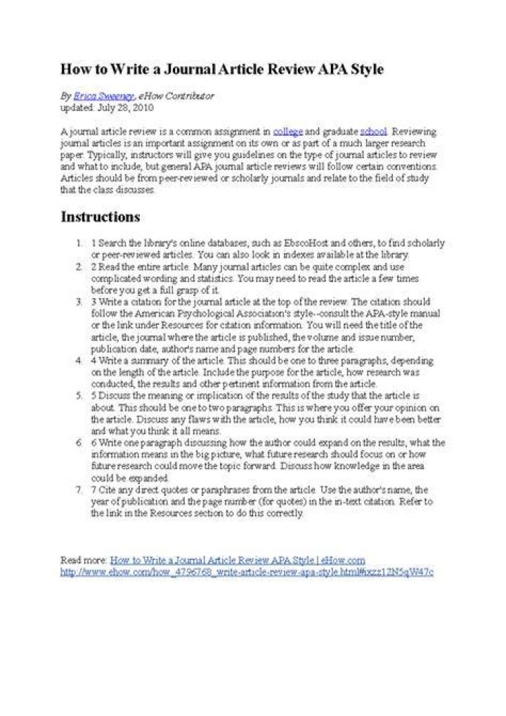 How do you review a journal article?