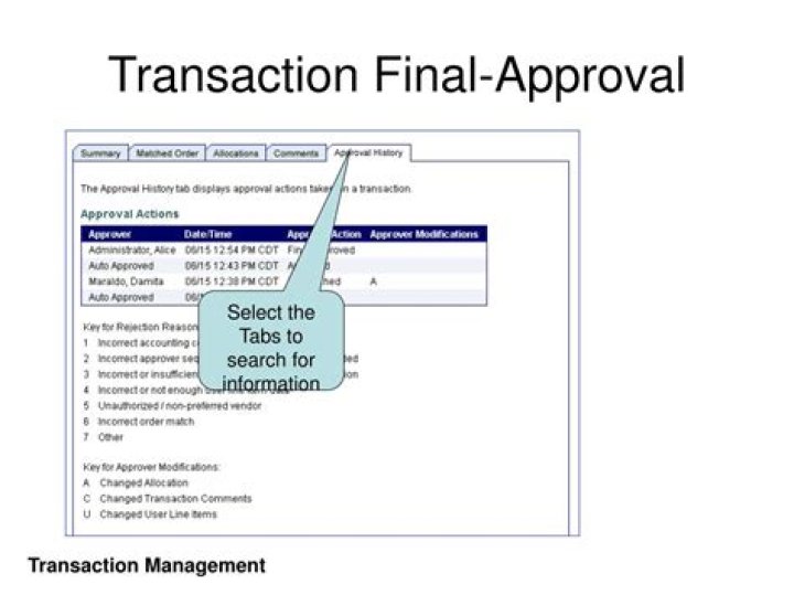 When can you final approve a transaction?